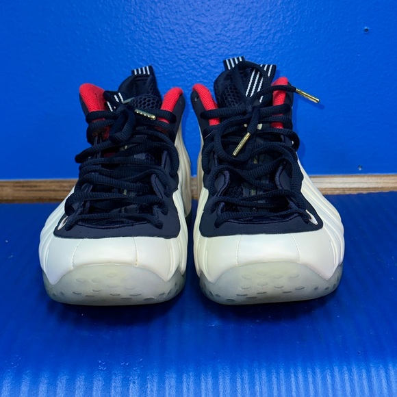 white blue and red foamposites